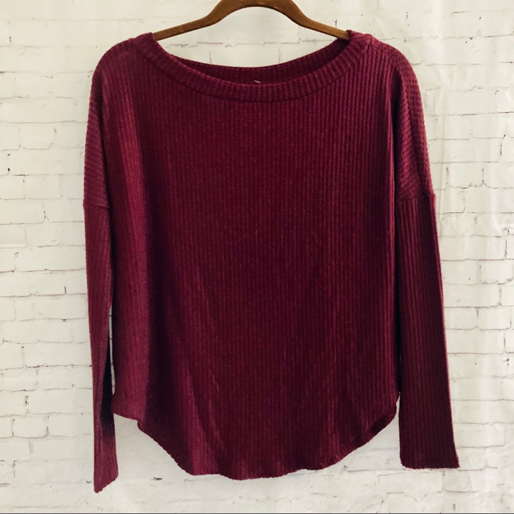 NWT Maroon Aeropostale XS Waffle Long Sleeve